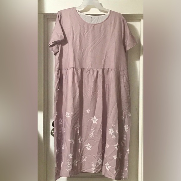 Dresses & Skirts - Women’s Plus Size Short Sleeve Cottage Core Maxi Dress with Pockets 3X